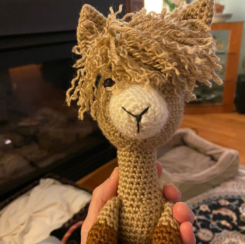 Crochet curly llama