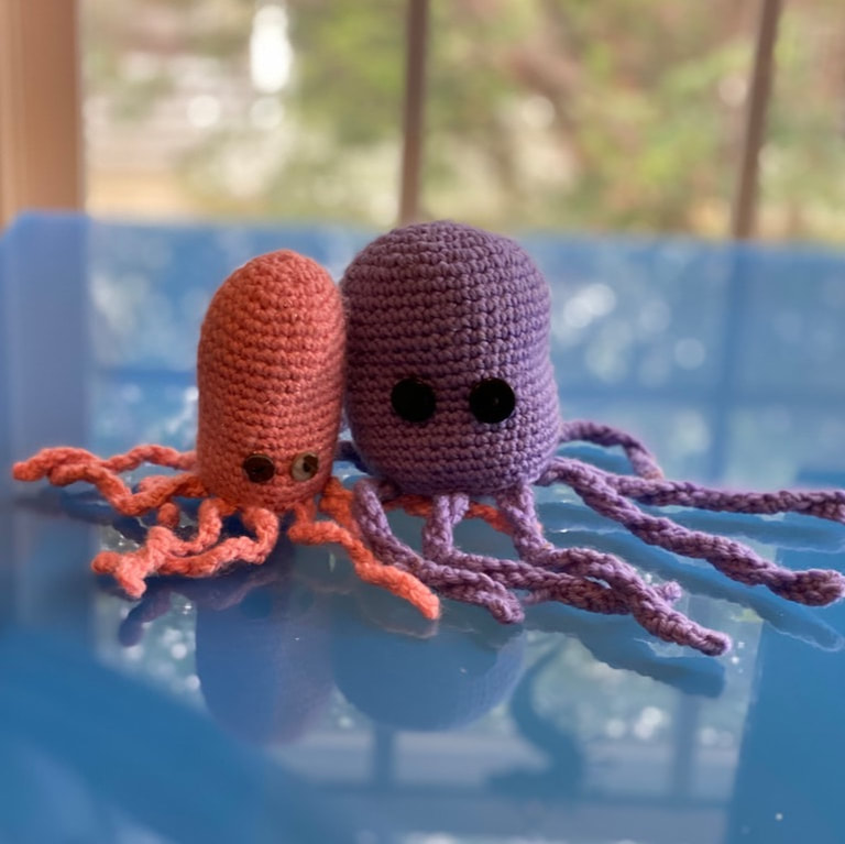 Crocheted octopuses