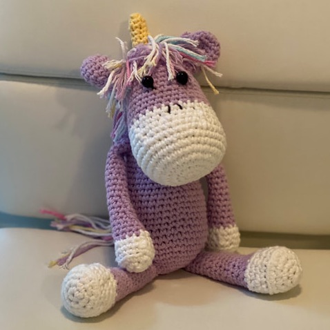 Crocheted unicorn