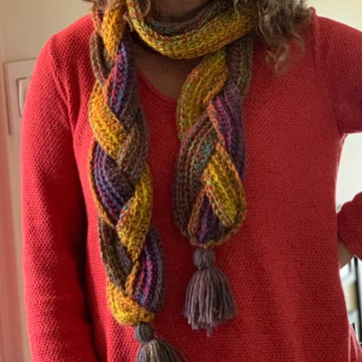 Crocheted braided scarf